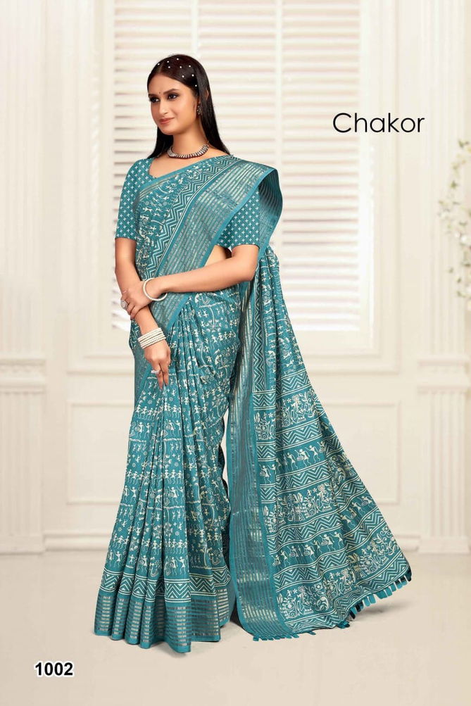 Chakor By Mahamani Creation Dolla Silk Satin Printed Sarees Suppliers In India